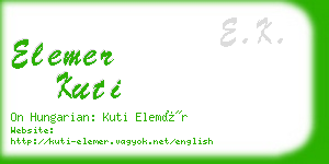 elemer kuti business card